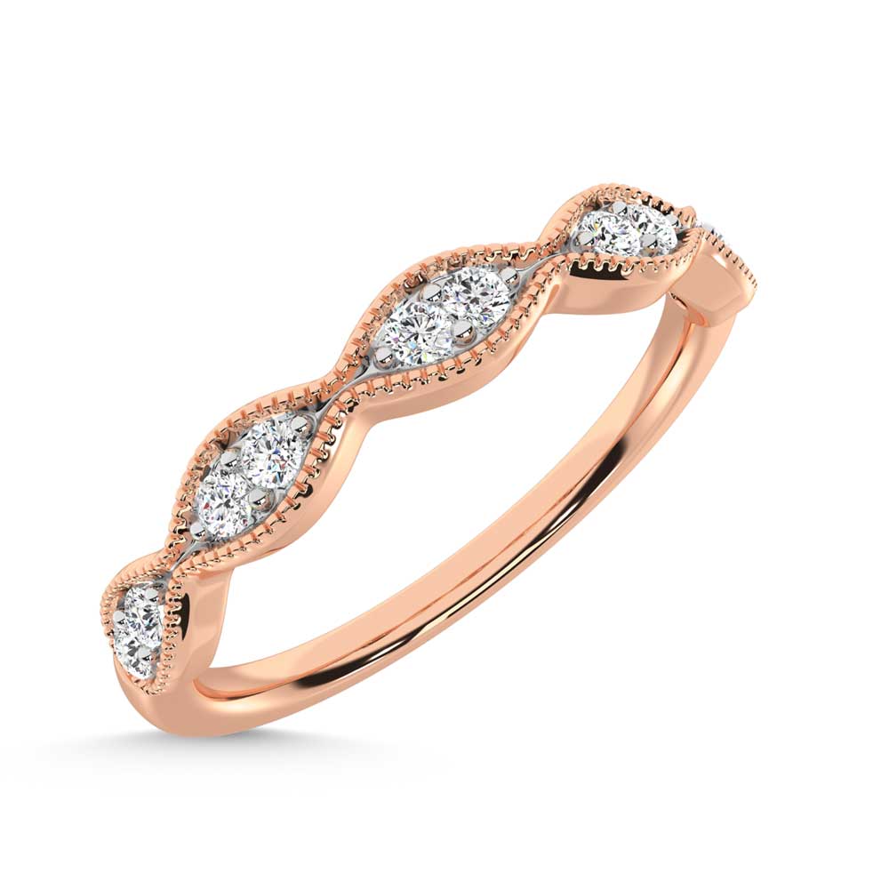 14K Rose Gold Diamond 1/6 Ct. Tw. Stackable Band