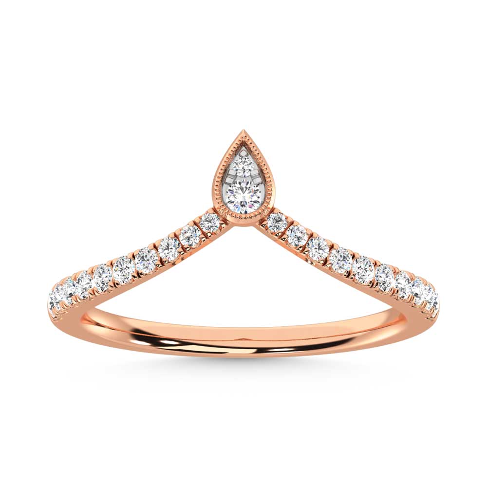10K Rose Gold Diamond 1/4 Ct. Tw. Chevron Band