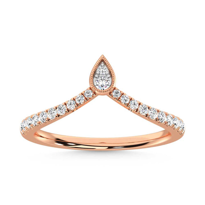 10K Rose Gold Diamond 1/4 Ct. Tw. Chevron Band