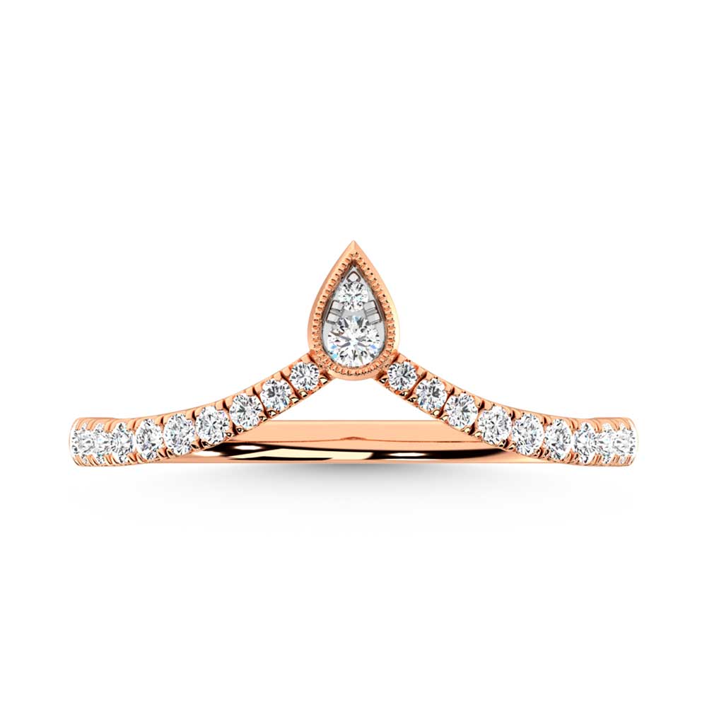 10K Rose Gold Diamond 1/4 Ct. Tw. Chevron Band