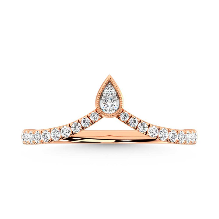10K Rose Gold Diamond 1/4 Ct. Tw. Chevron Band