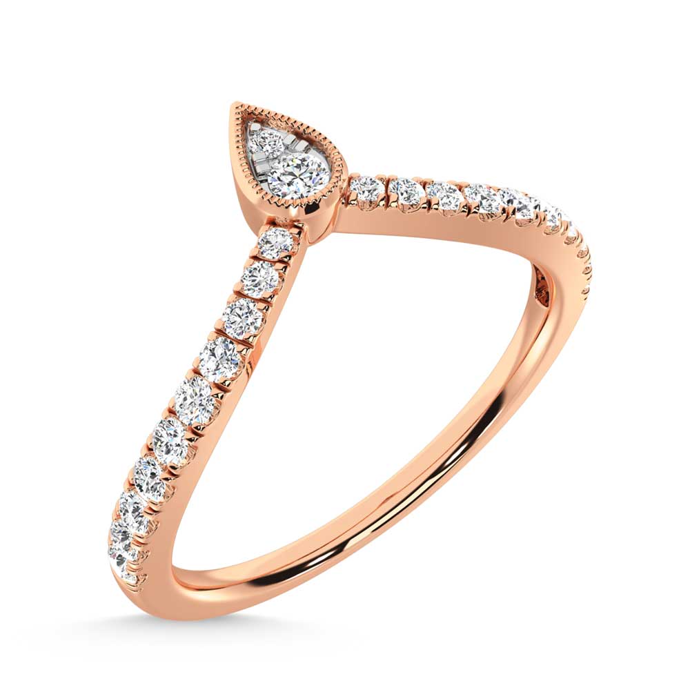 10K Rose Gold Diamond 1/4 Ct. Tw. Chevron Band