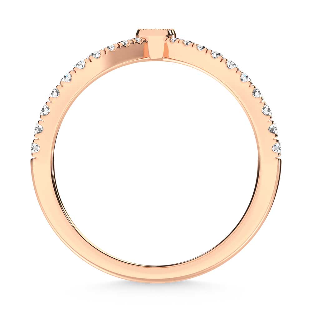 10K Rose Gold Diamond 1/4 Ct. Tw. Chevron Band