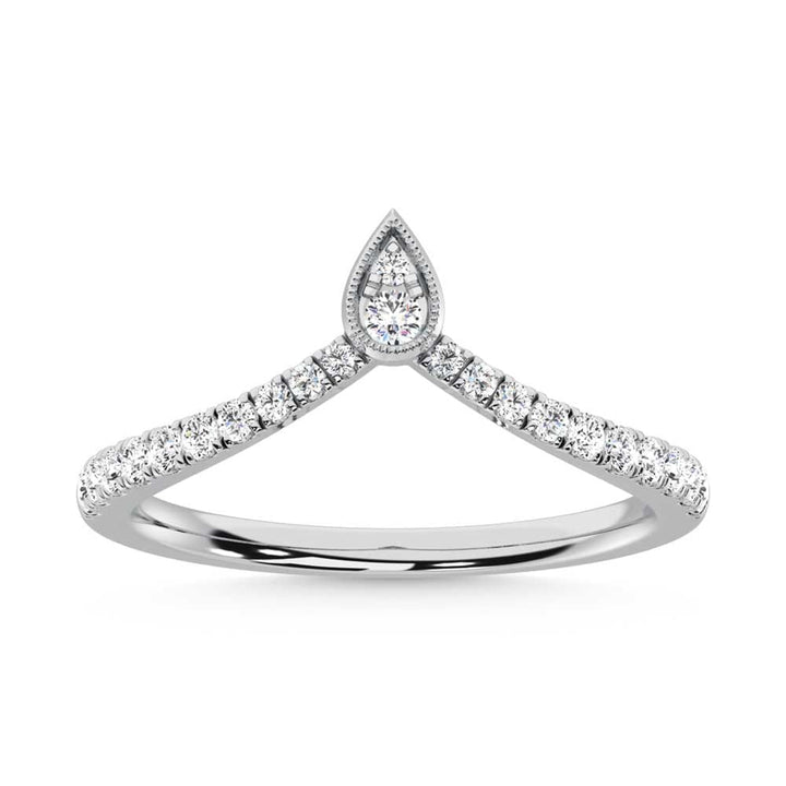 10K White Gold Diamond 1/4 Ct. Tw. Chevron Band