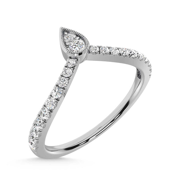 10K White Gold Diamond 1/4 Ct. Tw. Chevron Band
