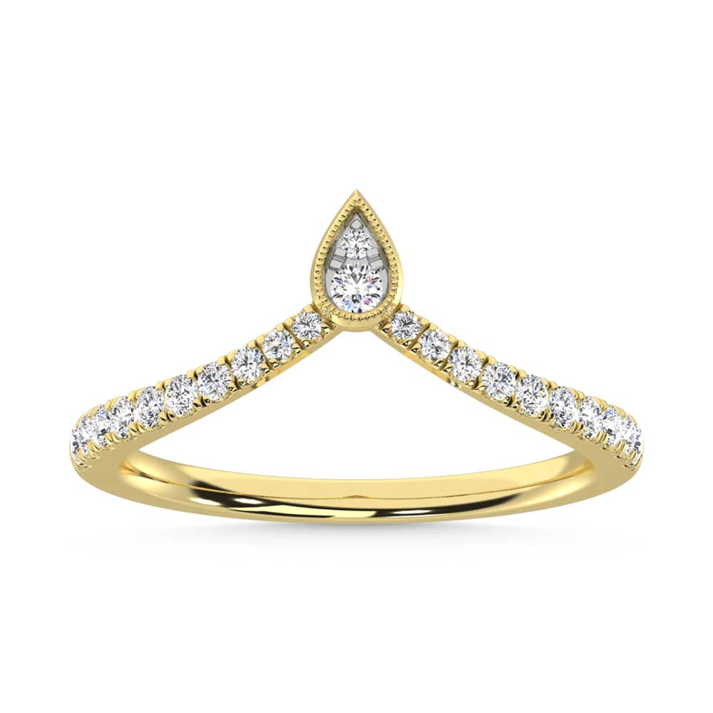 10K Yellow Gold Diamond 1/4 Ct. Tw. Chevron Band
