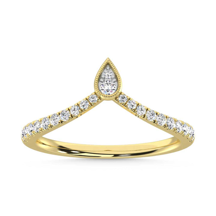 10K Yellow Gold Diamond 1/4 Ct. Tw. Chevron Band