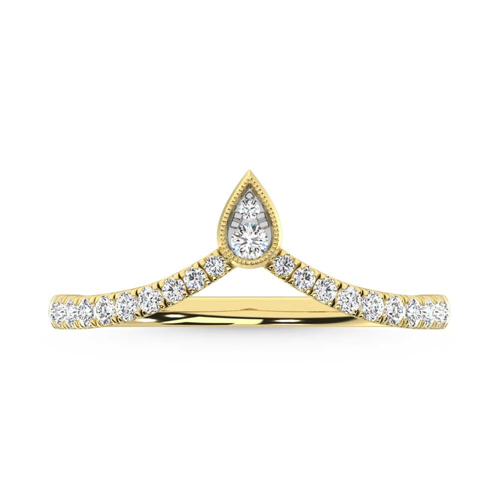 10K Yellow Gold Diamond 1/4 Ct. Tw. Chevron Band
