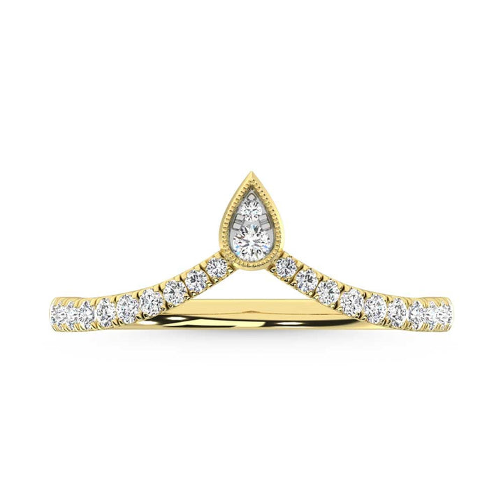 10K Yellow Gold Diamond 1/4 Ct. Tw. Chevron Band
