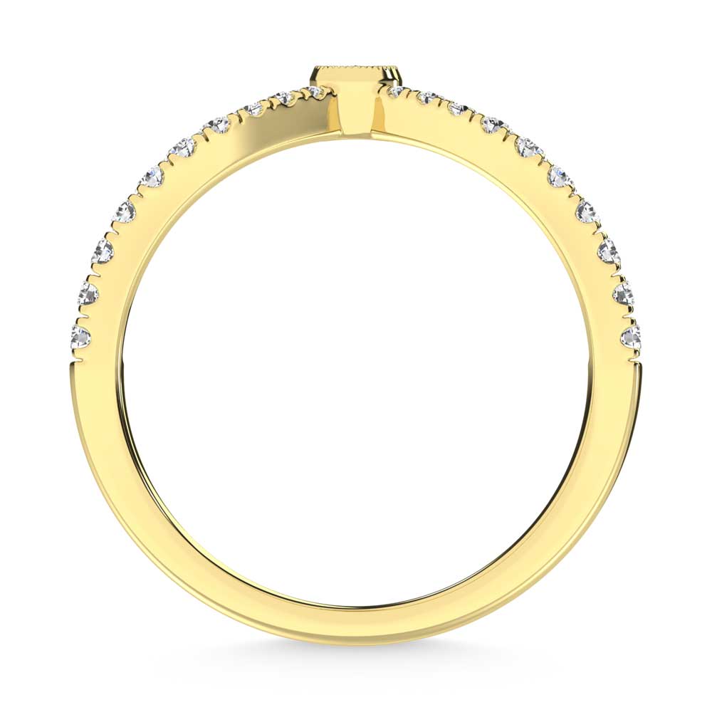 10K Yellow Gold Diamond 1/4 Ct. Tw. Chevron Band