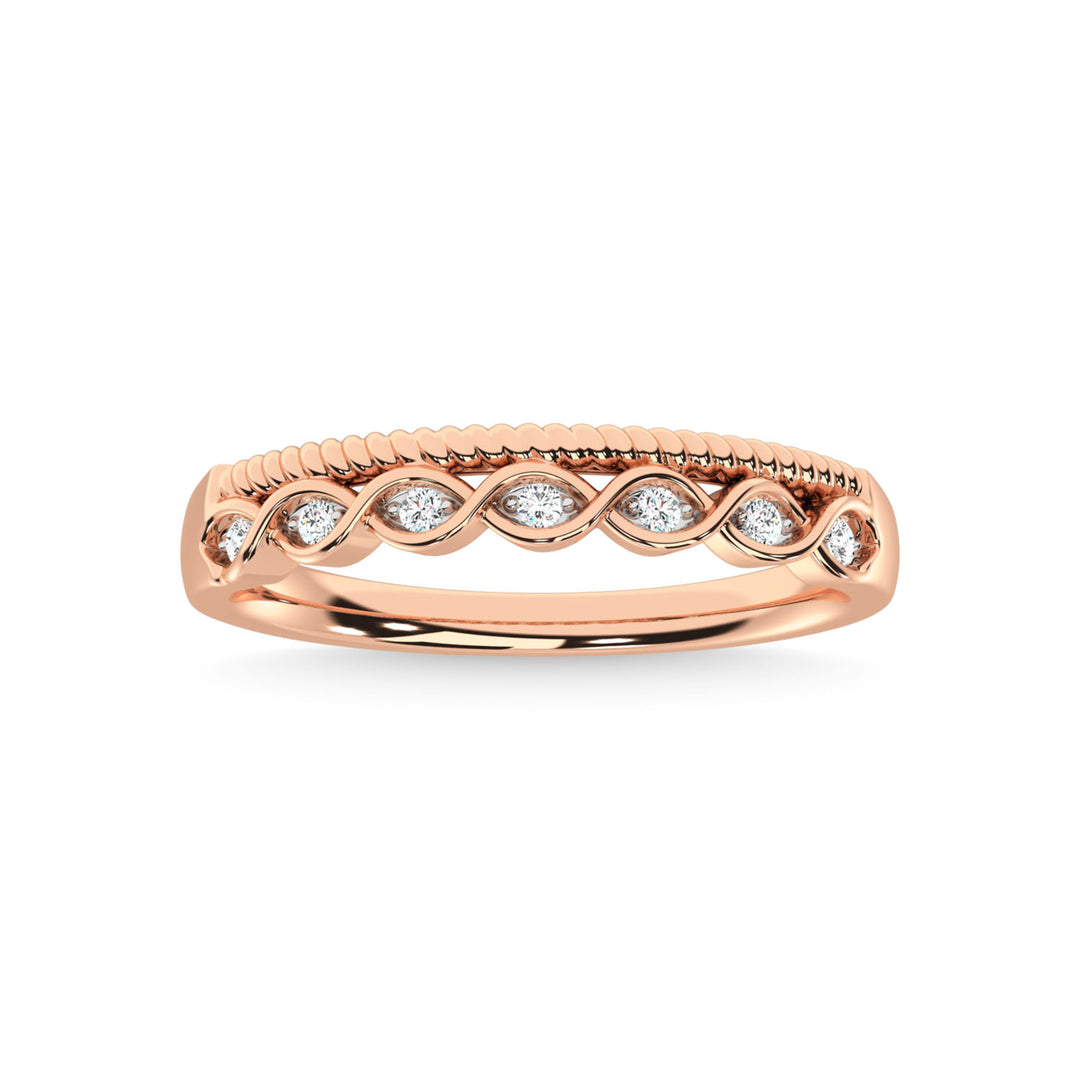 14K Rose Gold Diamond 1/20 Ct.Tw. Stackable Band