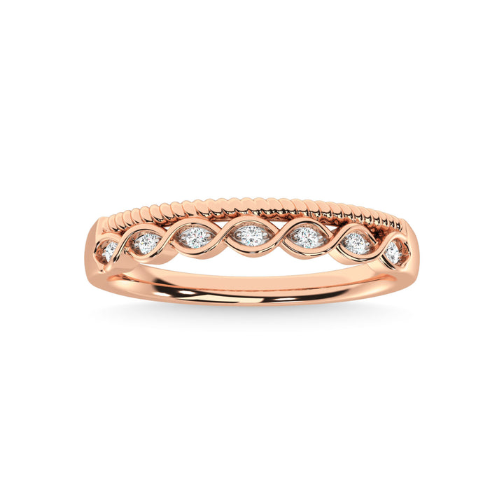 14K Rose Gold Diamond 1/20 Ct.Tw. Stackable Band