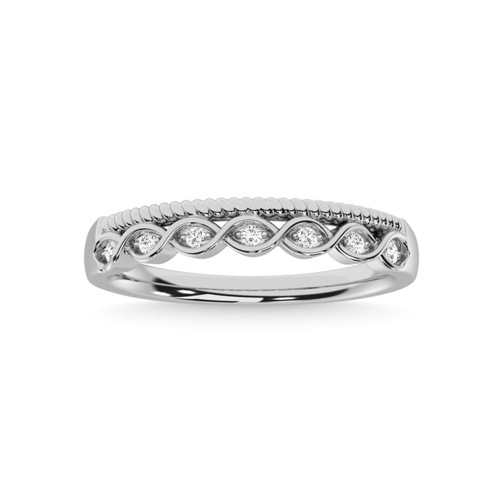 14K White Gold Diamond 1/20 Ct.Tw. Stackable Band