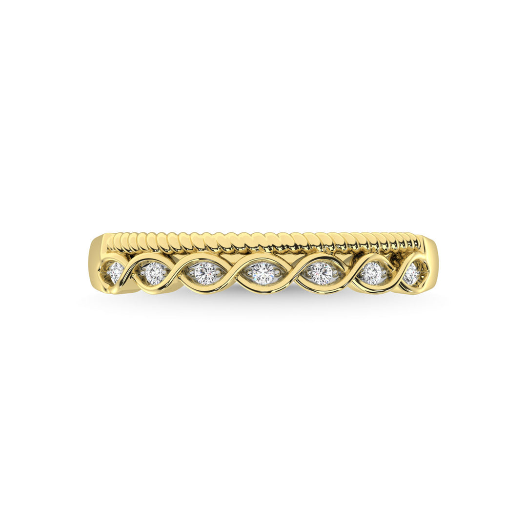 14K Yellow Gold Diamond 1/20 Ct.Tw. Stackable Band