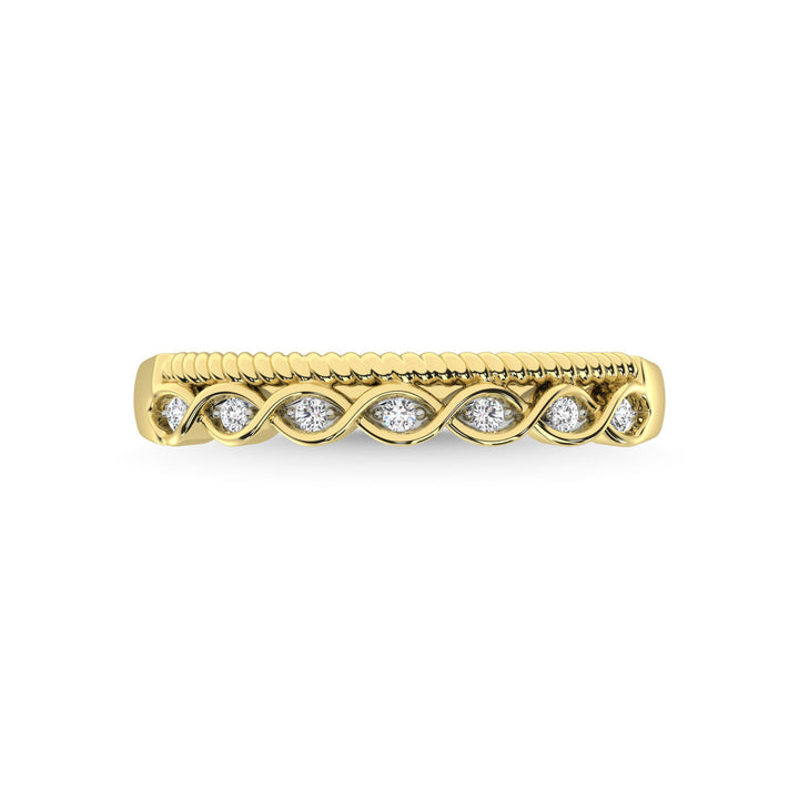 14K Yellow Gold Diamond 1/20 Ct.Tw. Stackable Band