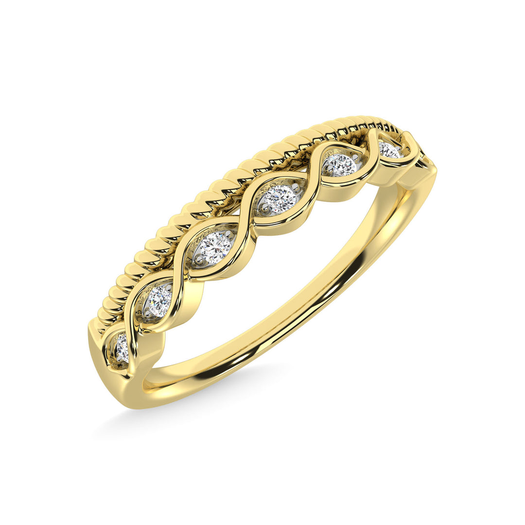 14K Yellow Gold Diamond 1/20 Ct.Tw. Stackable Band