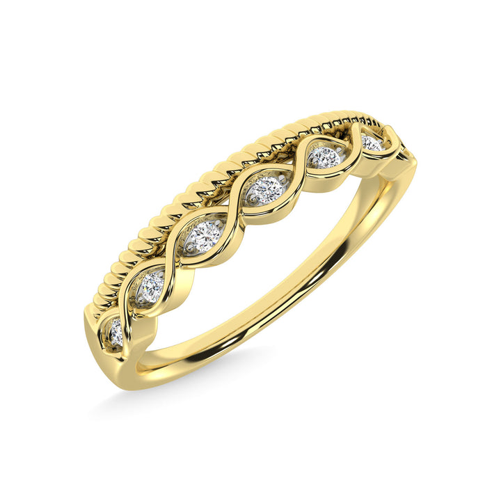 14K Yellow Gold Diamond 1/20 Ct.Tw. Stackable Band