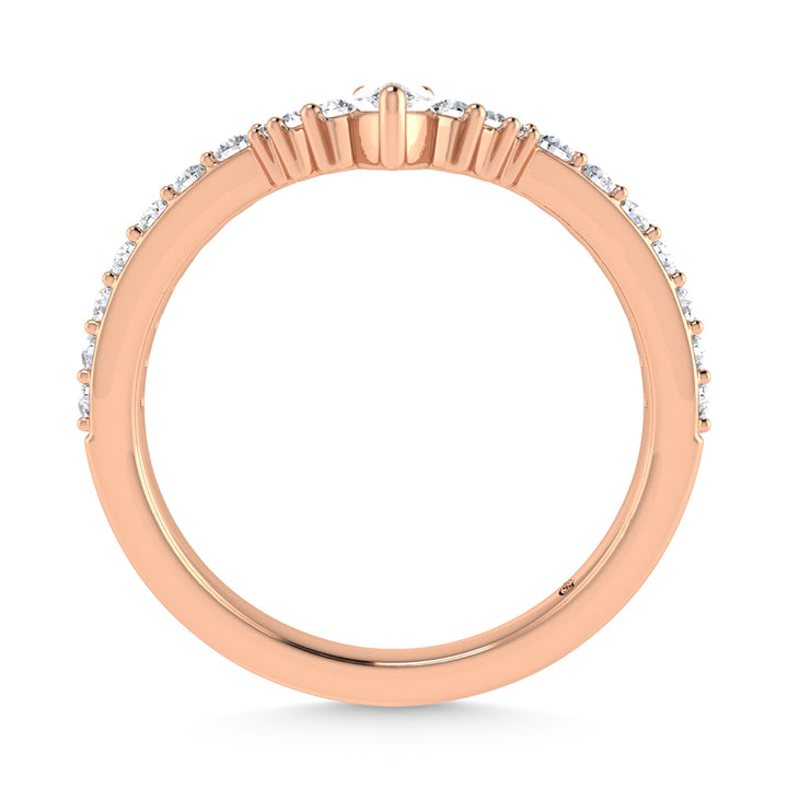 14K Rose Gold Diamond 1/3 Ct. Tw. Chevron Band
