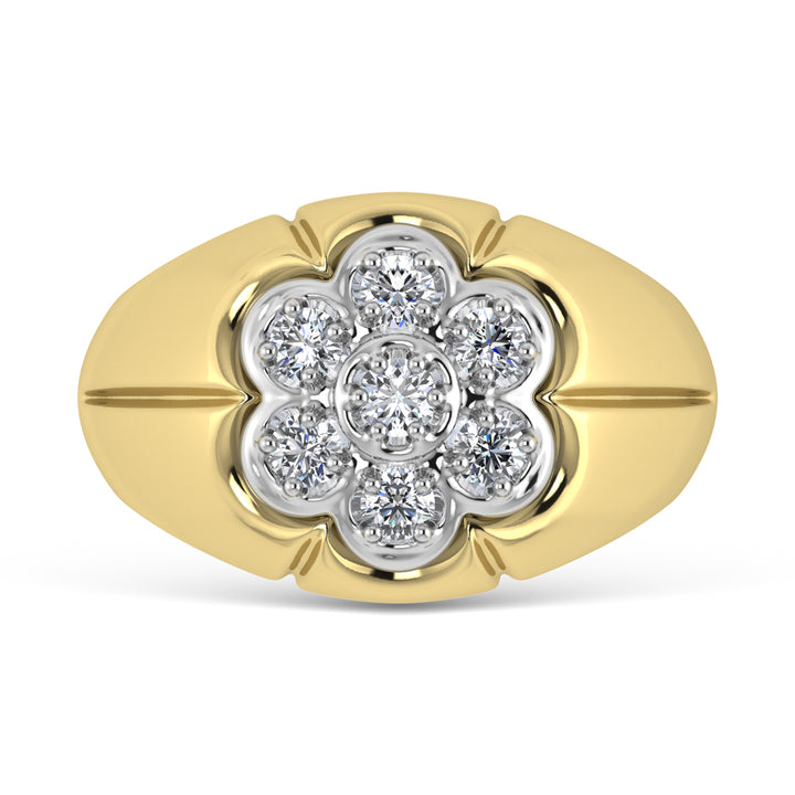 10K Yellow Gold Diamond 1/2 Ct. Tw. Mens Fashion Ring