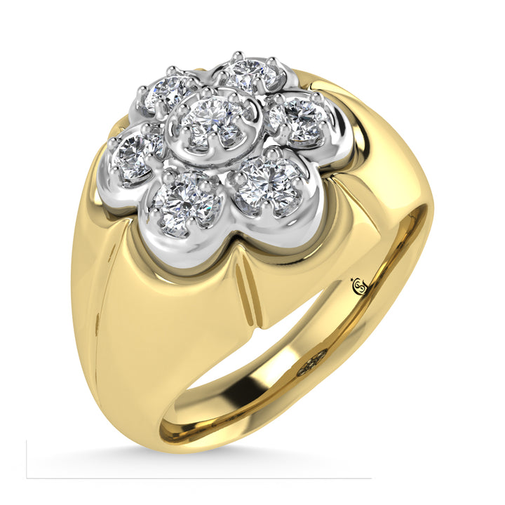 10K Yellow Gold Diamond 1/2 Ct. Tw. Mens Fashion Ring