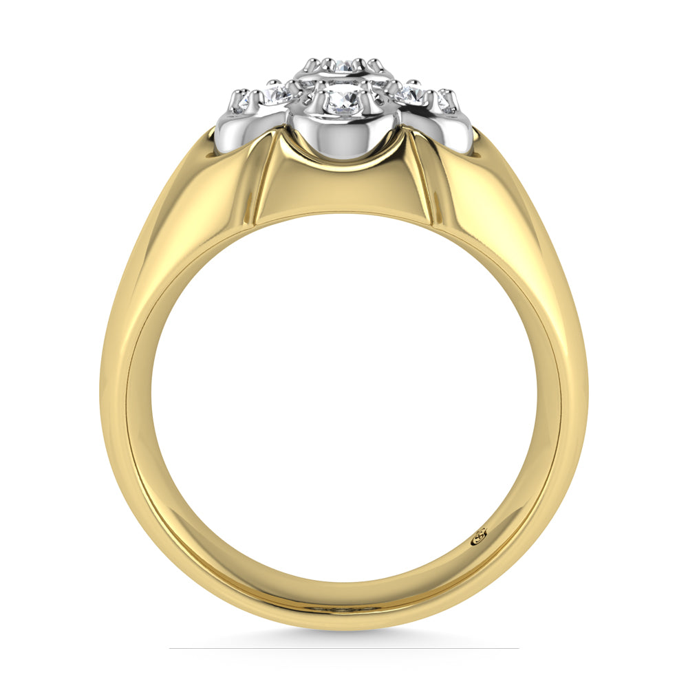 10K Yellow Gold Diamond 1/2 Ct. Tw. Mens Fashion Ring