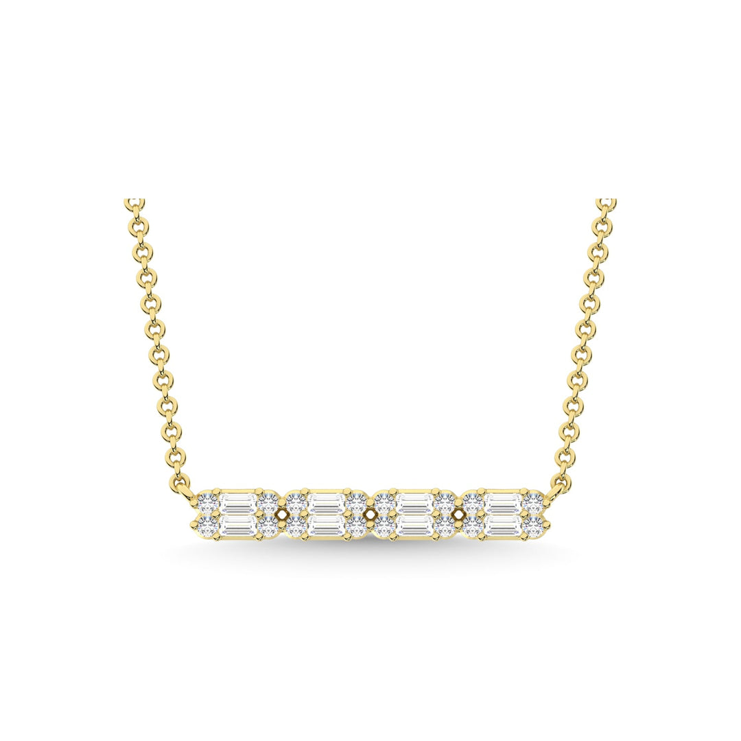14K Yellow Gold Diamond 1/4 Ct.Tw. Fashion Necklace