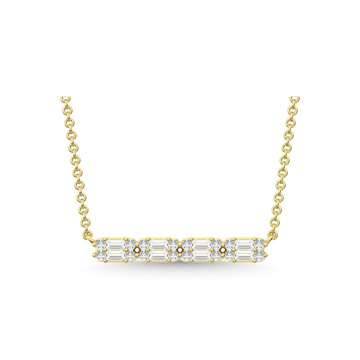 14K Yellow Gold Diamond 1/4 Ct.Tw. Fashion Necklace