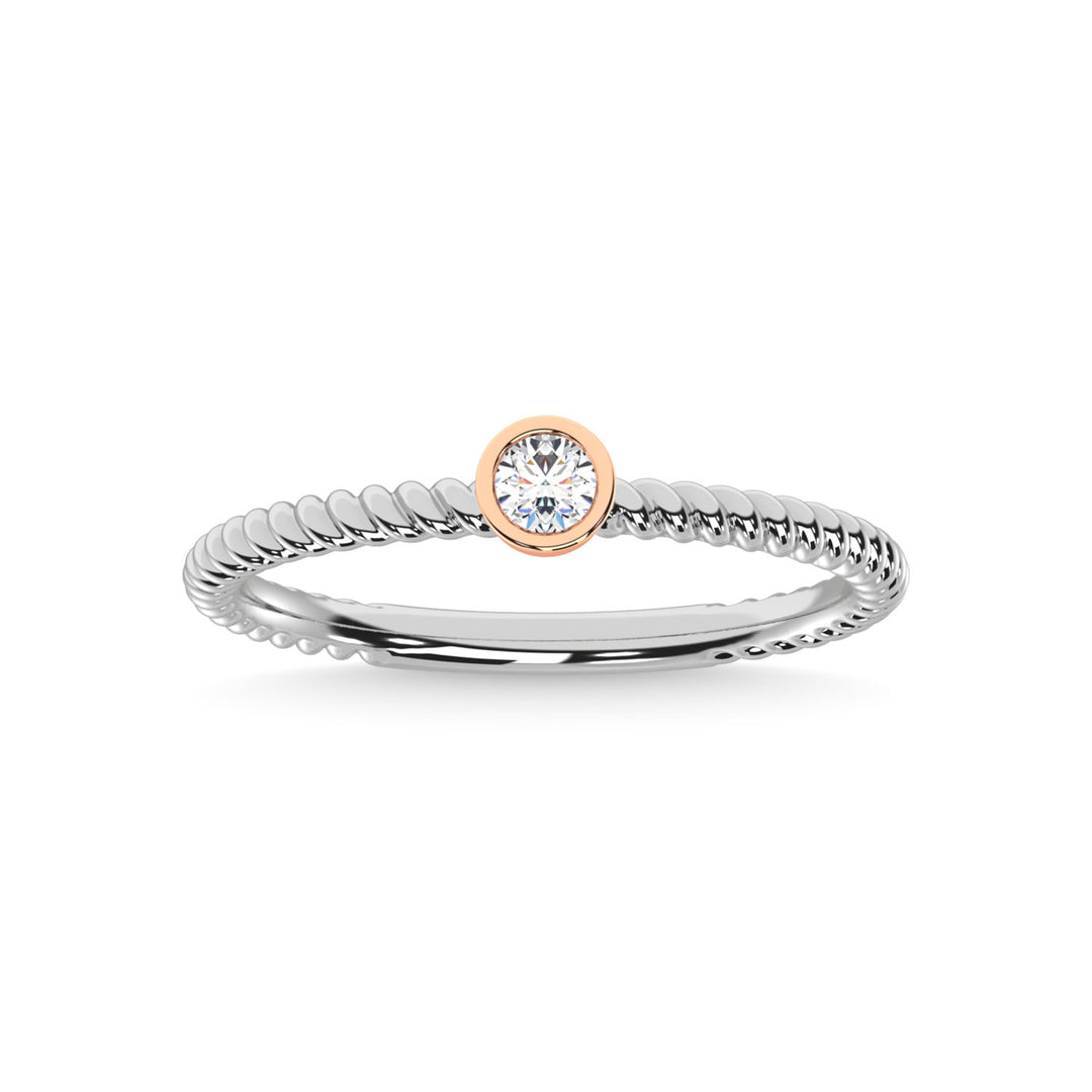14K Two Tone Diamond 1/10 Ct.Tw. Anniversary Ring