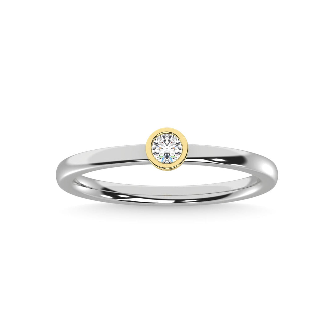14K Two Tone Diamond 1/10 Ct.Tw. Anniversary Ring