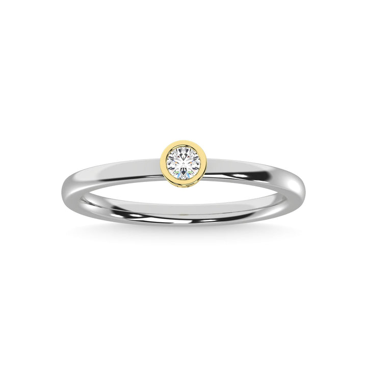 14K Two Tone Diamond 1/10 Ct.Tw. Anniversary Ring