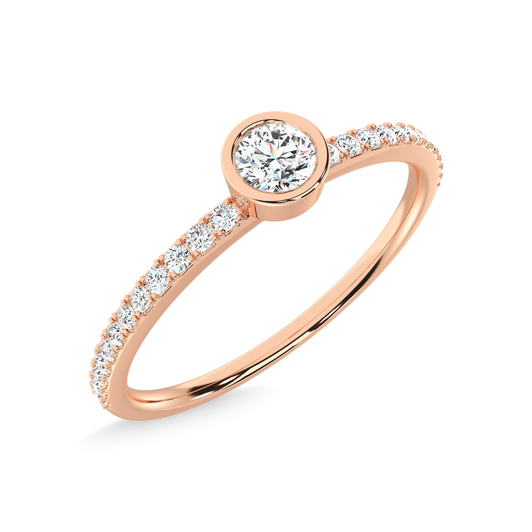 14K Rose Gold Diamond 1/5 Ct.Tw. Stackable Band