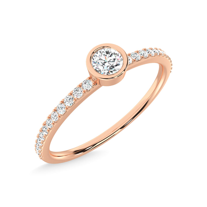 14K Rose Gold Diamond 1/5 Ct.Tw. Stackable Band