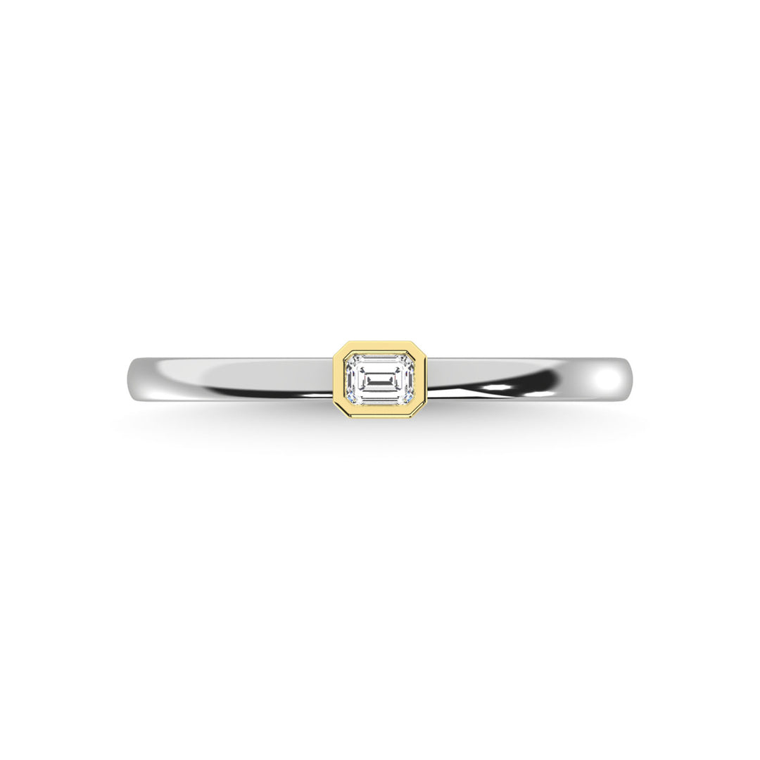 14K Two Tone Diamond 1/10 Ct.Tw. Anniversary Ring