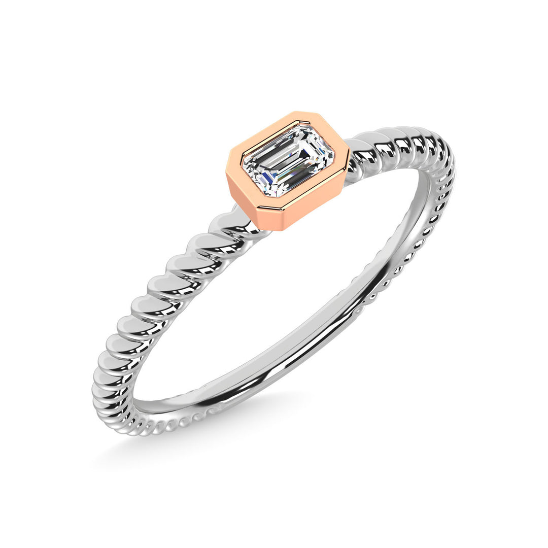 14K Two Tone Diamond 1/8 Ct.Tw. Anniversary Ring