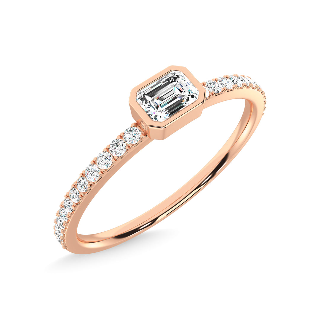 14K Rose Gold Diamond 1/4 Ct.Tw. Stackable Band