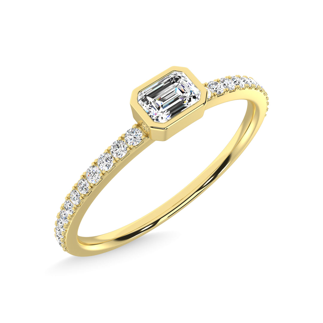 14K Yellow Gold Diamond 1/4 Ct.Tw. Stackable Band