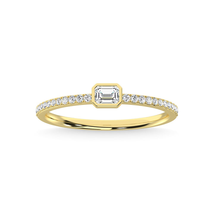 14K Yellow Gold Diamond 1/4 Ct.Tw. Stackable Band