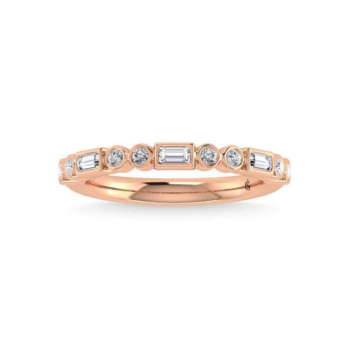 14K Rose Gold Diamond 1/4 Ct.Tw. Stackable Band
