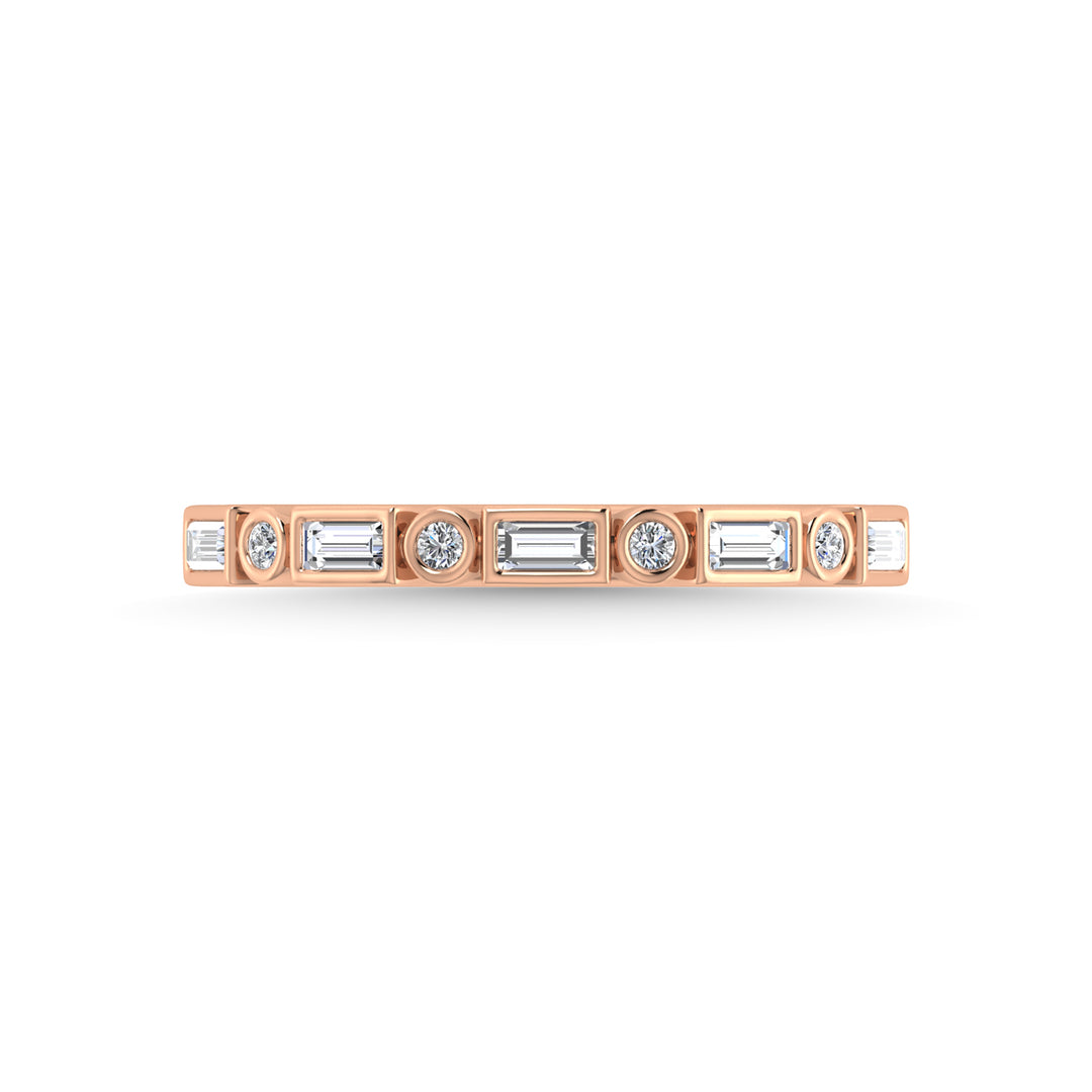 14K Rose Gold Diamond 1/4 Ct.Tw. Stackable Band