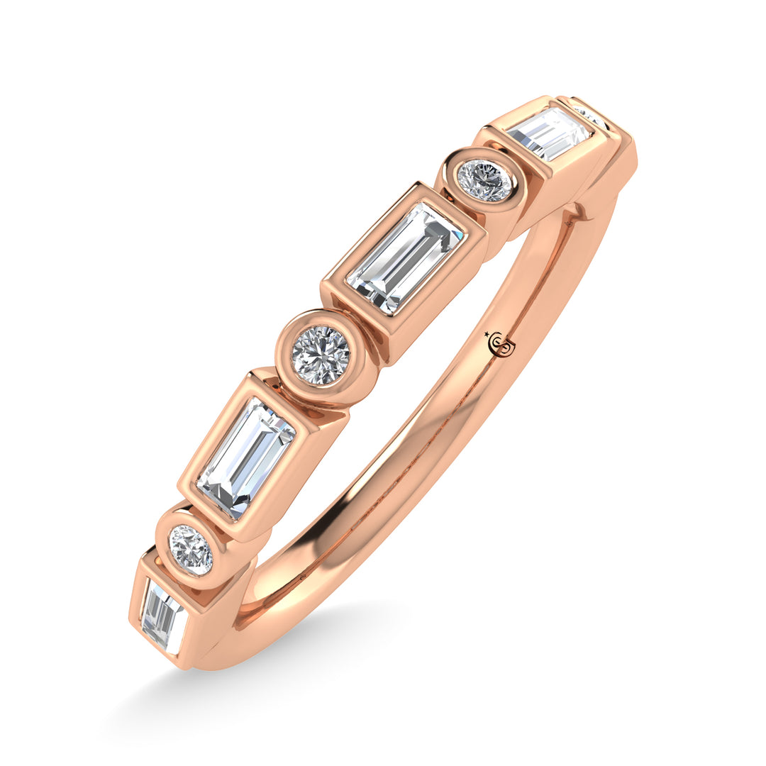 14K Rose Gold Diamond 1/4 Ct.Tw. Stackable Band