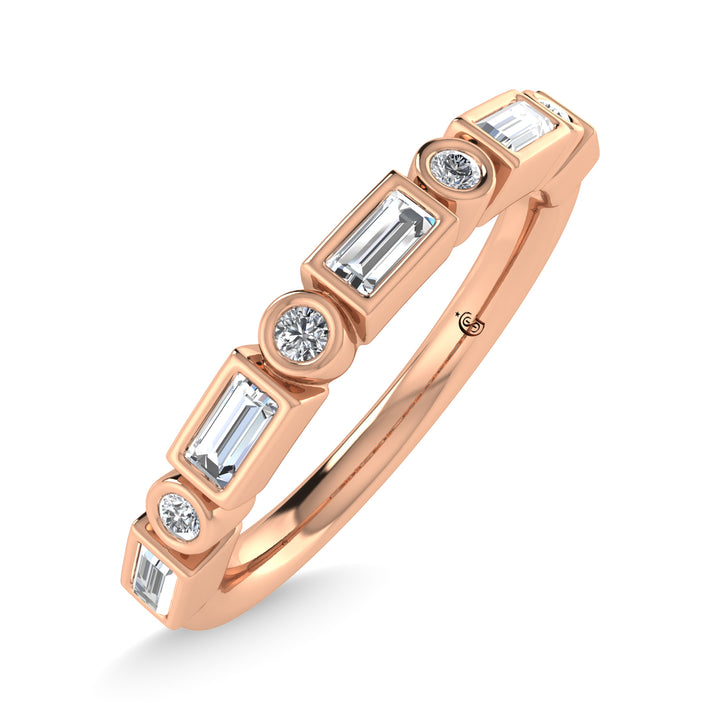 14K Rose Gold Diamond 1/4 Ct.Tw. Stackable Band