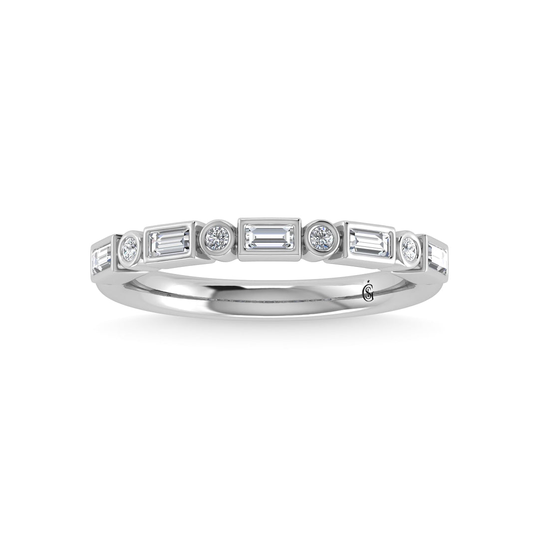 14K White Gold Diamond 1/4 Ct.Tw. Stackable Band