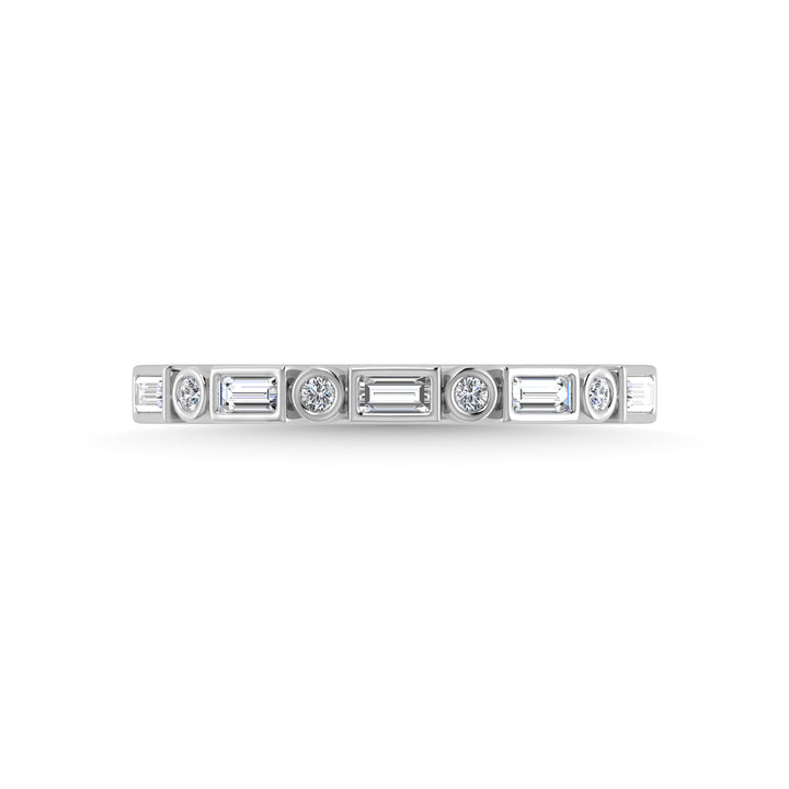 14K White Gold Diamond 1/4 Ct.Tw. Stackable Band