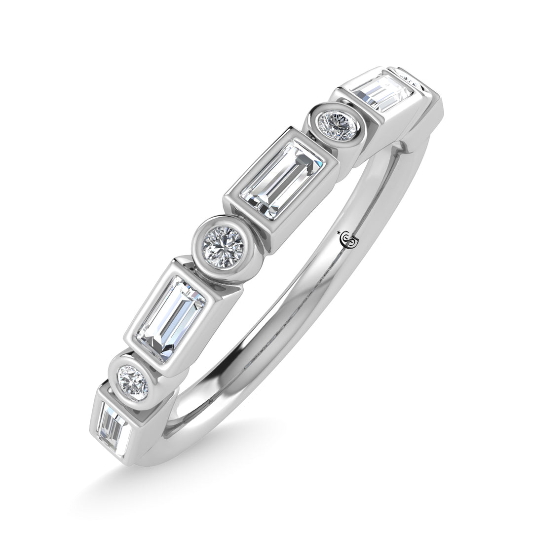 14K White Gold Diamond 1/4 Ct.Tw. Stackable Band