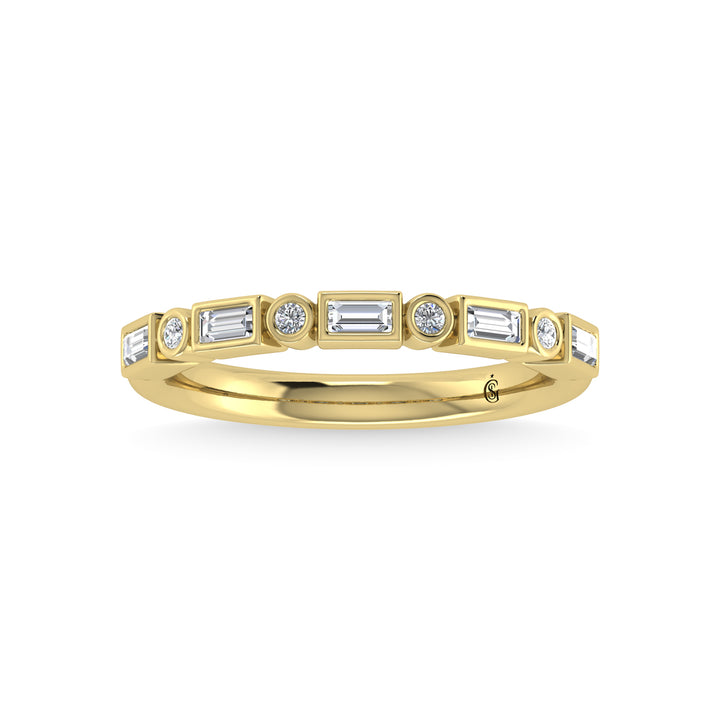 14K Yellow Gold Diamond 1/4 Ct.Tw. Stackable Band
