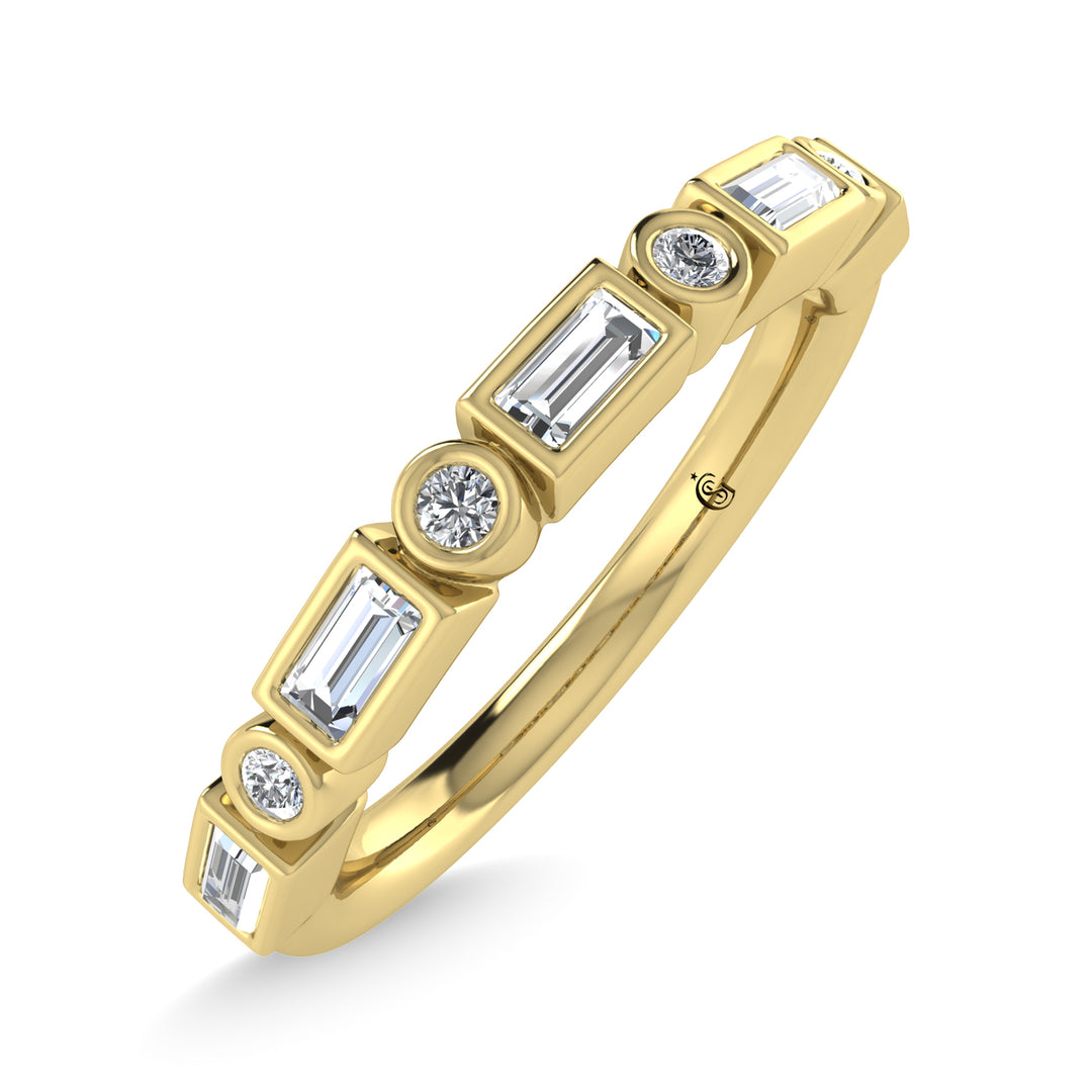 14K Yellow Gold Diamond 1/4 Ct.Tw. Stackable Band