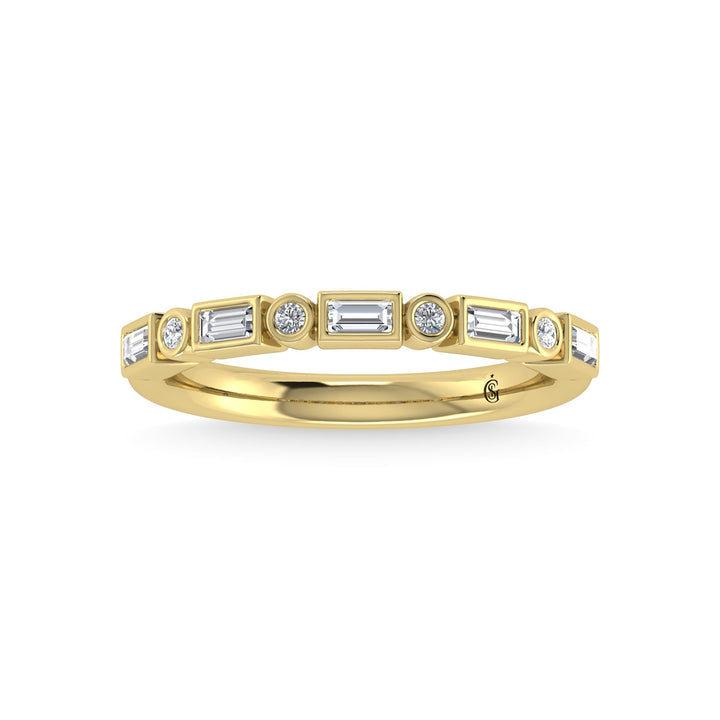 14K Yellow Gold Diamond 1/4 Ct.Tw. Stackable Band