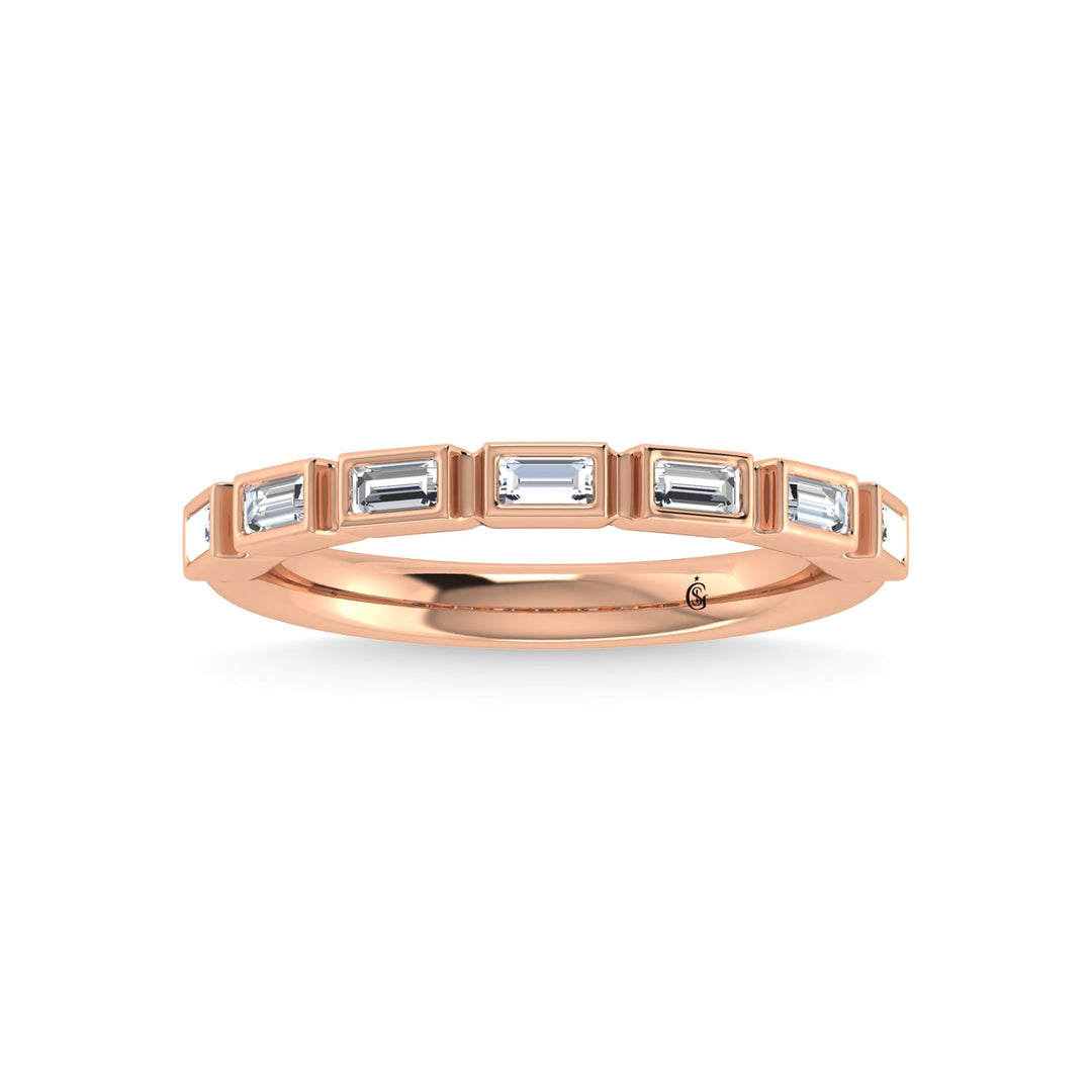 14K Rose Gold Diamond 1/4 Ct.Tw. Stackable Band