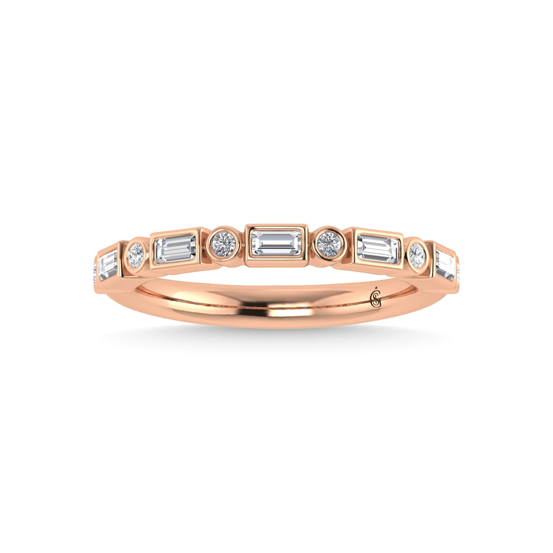 14K Rose Gold Diamond 1/4 Ct.Tw. Stackable Band