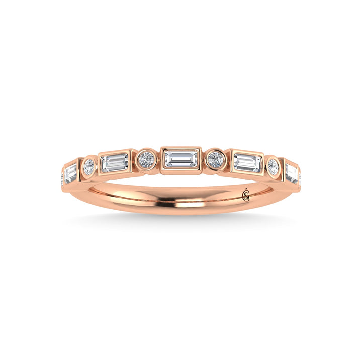 14K Rose Gold Diamond 1/4 Ct.Tw. Stackable Band